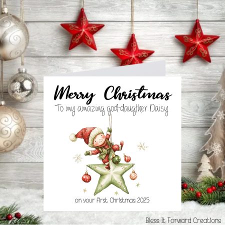 Personalised First Christmas Card: Grandchild, Niece, Nephew