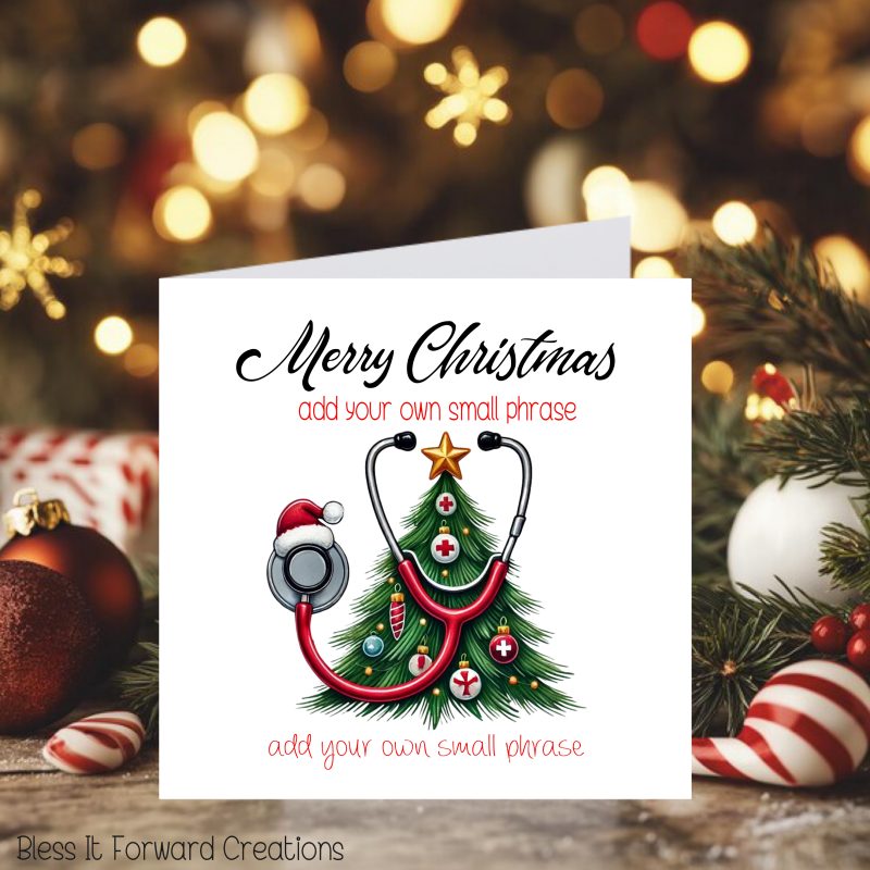 Nurse, Doctor, Healthcare Team Personalised Christmas Card, Christmas Stationery