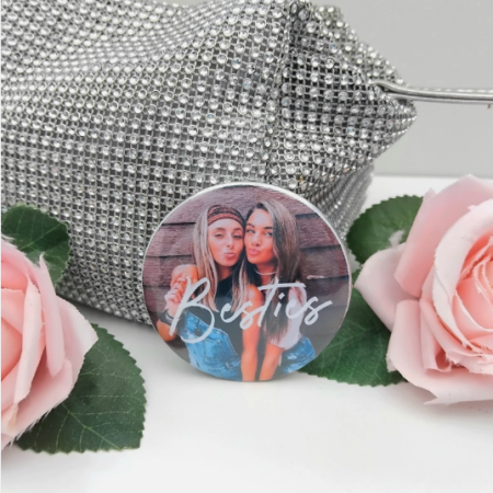 Personalised custom compact mirror,Any photo/image Personalised Gift,custom keyring,custom pin badge