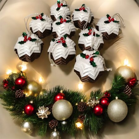 Christmas Pudding tree Decoration 6cm and 5cm