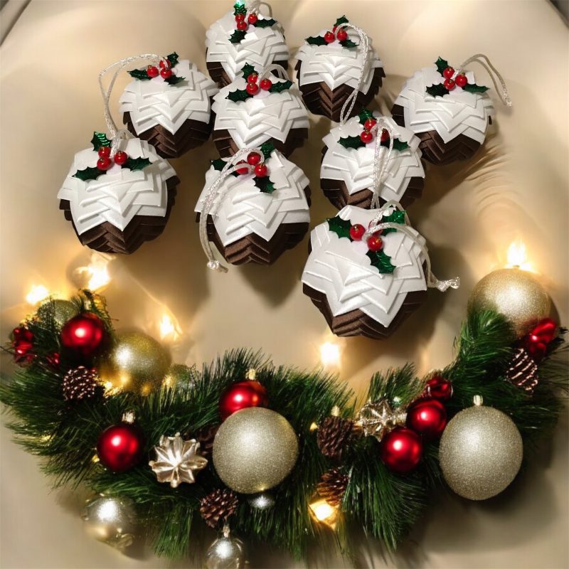 Christmas Pudding tree Decoration 6cm and 5cm