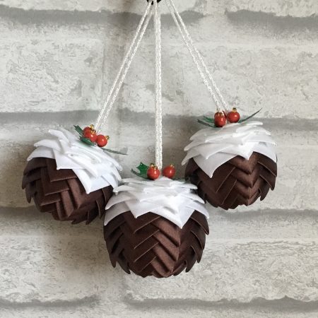 Christmas Pudding tree Decoration 6cm and 5cm