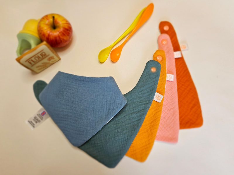 Handmade Baby Dribble Bibs | Set Of 3 | Personalised | 5 different colours