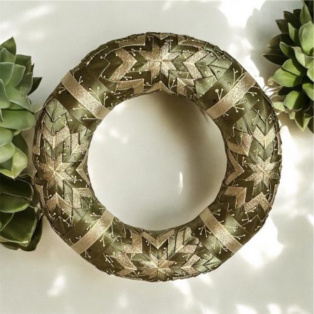 Christmas Wreath made from ribbon.