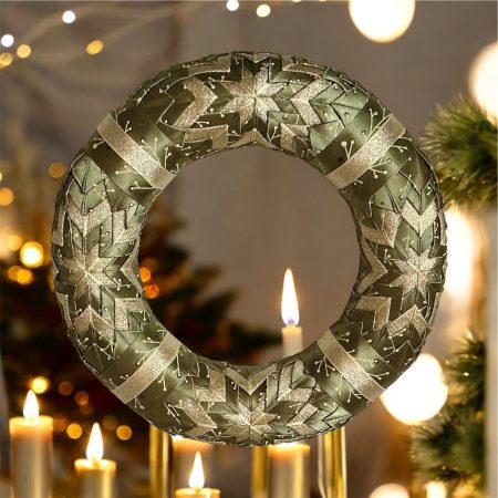 Christmas Wreath made from ribbon.