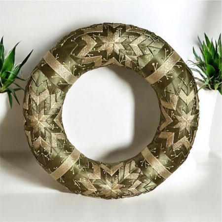 Christmas Wreath made from ribbon.