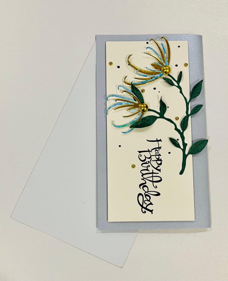 Happy Birthday Cards with 3D Flowers (Blank Inside) - Handmade In Sri Lanka