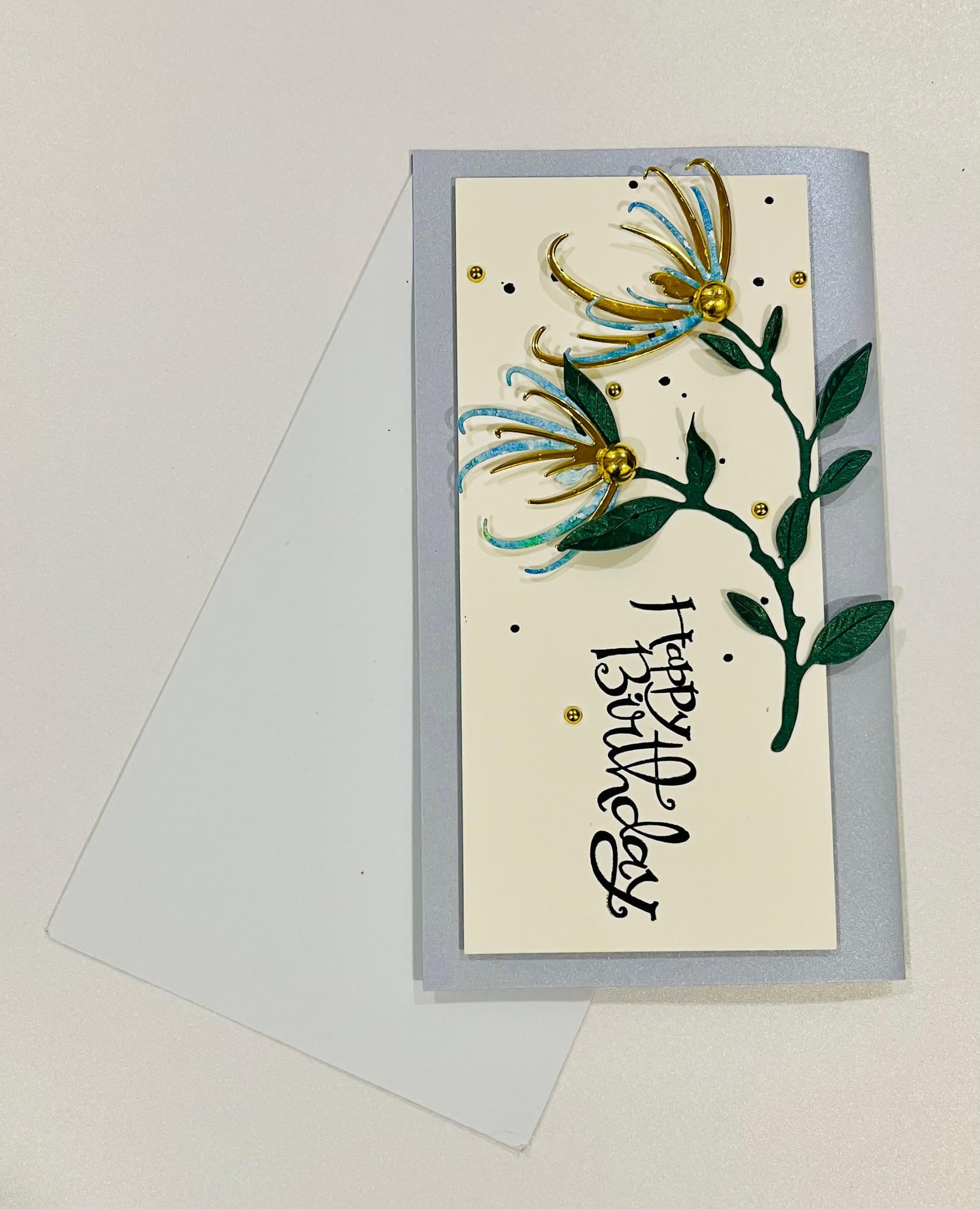 Happy Birthday Cards with 3D Flowers (Blank Inside) - Handmade In Sri Lanka