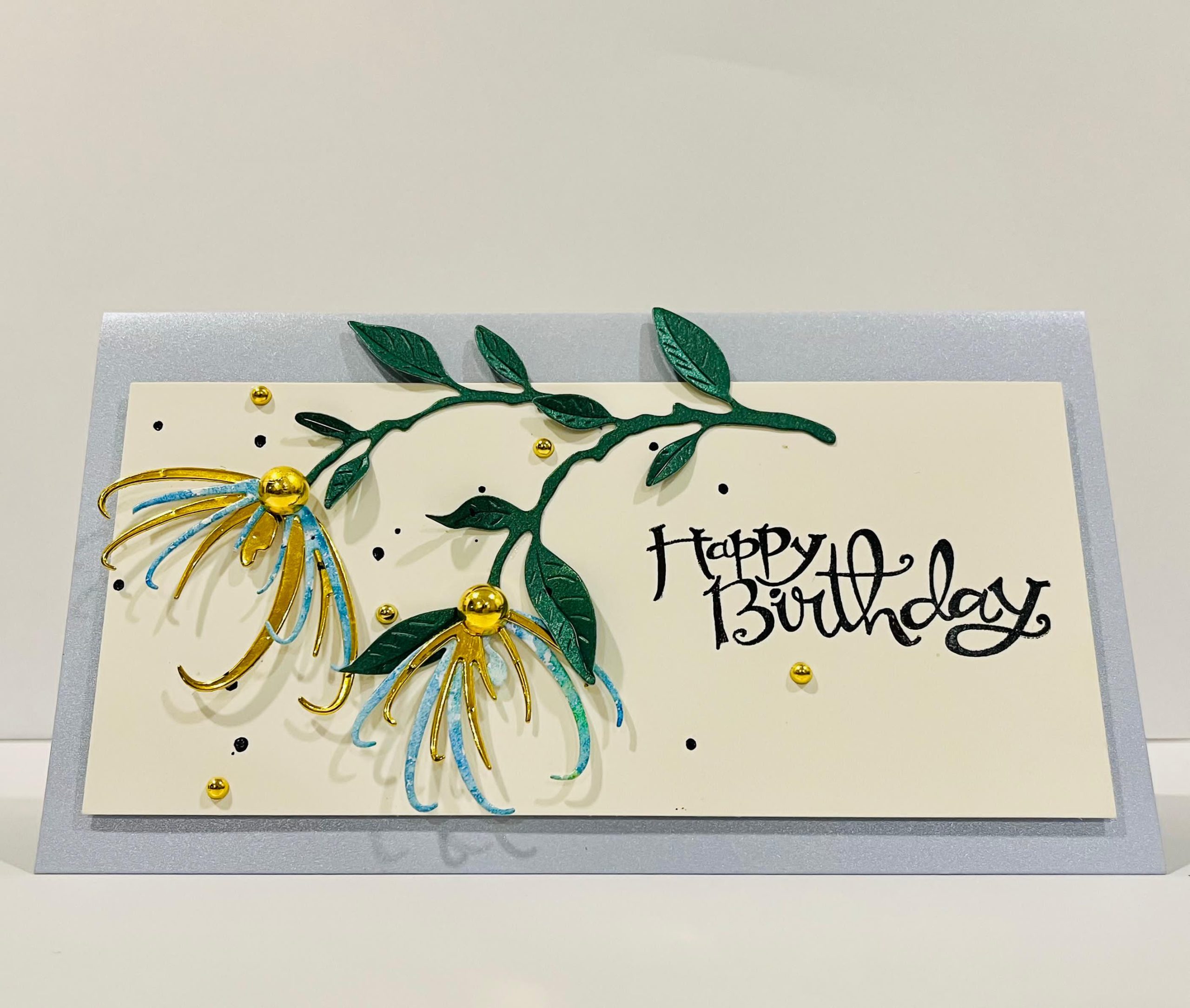 Happy Birthday Cards with 3D Flowers (Blank Inside) - Handmade In Sri Lanka
