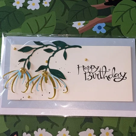 Happy Birthday Cards with 3D Flowers (Blank Inside) - Handmade In Sri Lanka