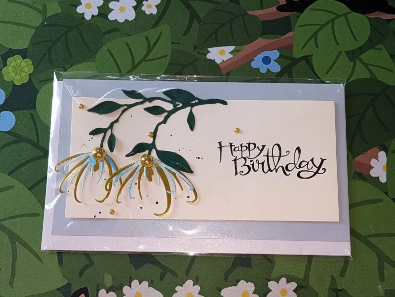 Happy Birthday Cards with 3D Flowers (Blank Inside) - Handmade In Sri Lanka