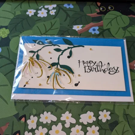 Happy Birthday Cards with 3D Flowers (Blank Inside) - Handmade In Sri Lanka