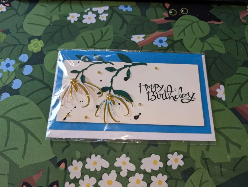 Happy Birthday Cards with 3D Flowers (Blank Inside) - Handmade In Sri Lanka