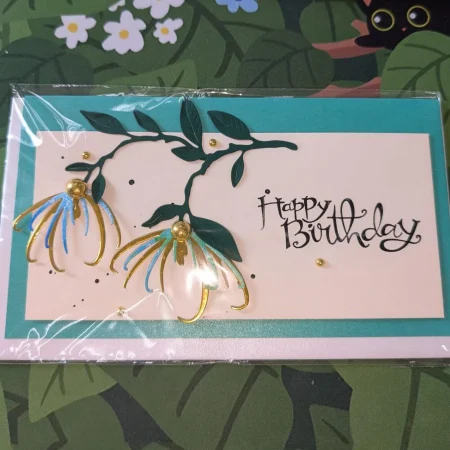 Happy Birthday Cards with 3D Flowers (Blank Inside) - Handmade In Sri Lanka