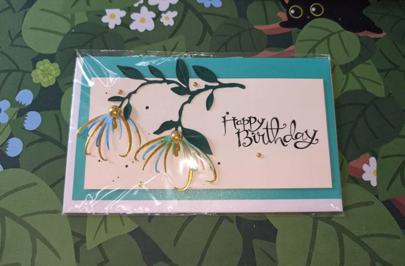 Happy Birthday Cards with 3D Flowers (Blank Inside) - Handmade In Sri Lanka