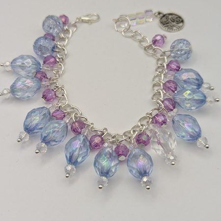 Crystal bracelet with tree of life charm