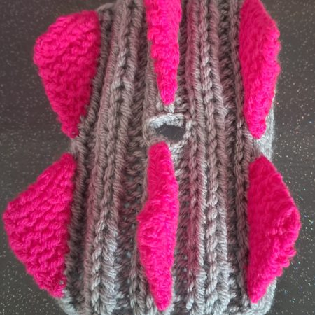 Dog Snood Dinosaur style, handknitted