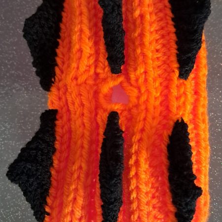 Dog Snood Dinosaur style, handknitted