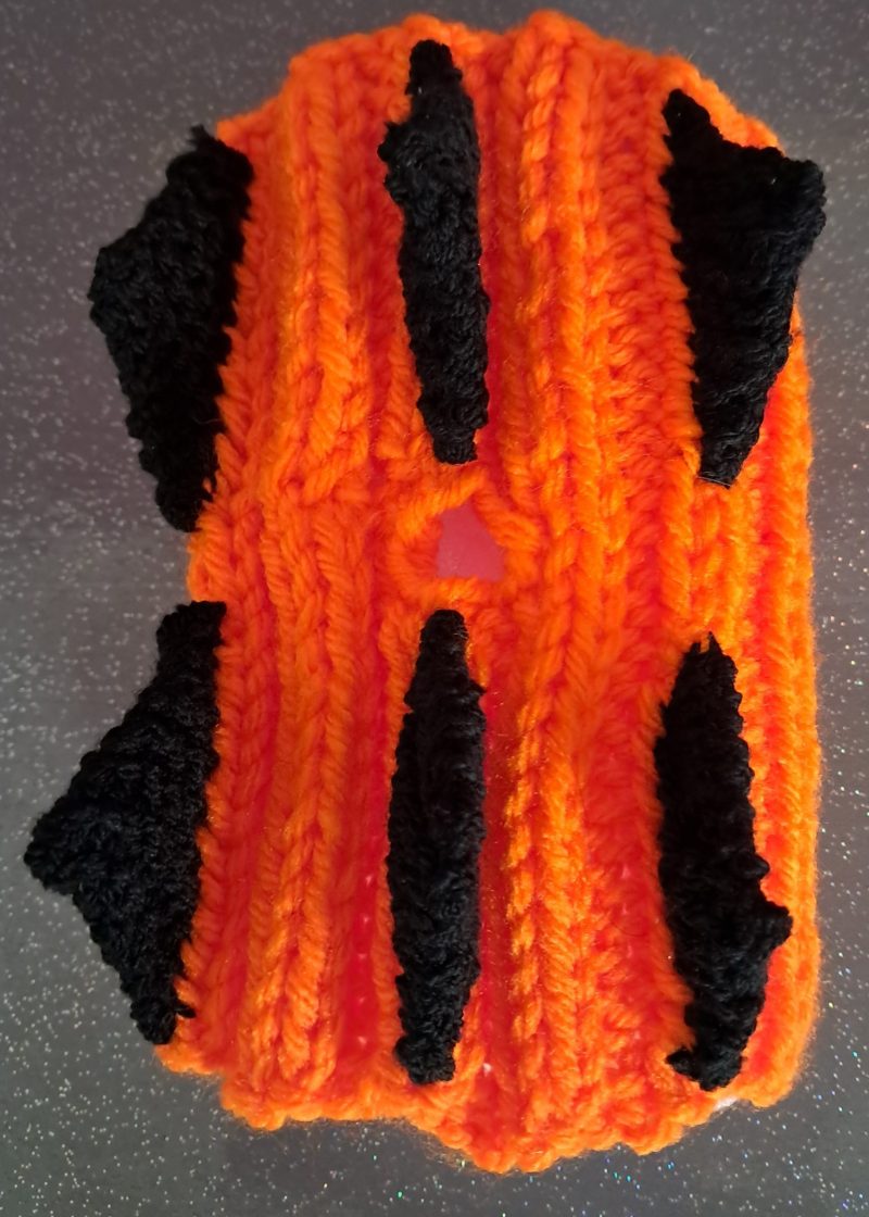 Dog Snood Dinosaur style, handknitted
