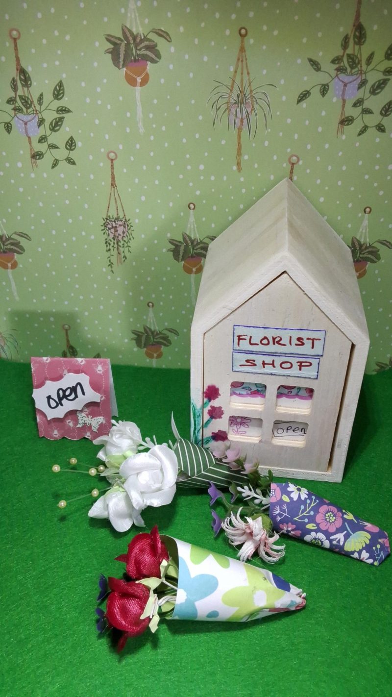 Handmade Decorative Florist Shop with a Selection of Artificial Floral Bouquets