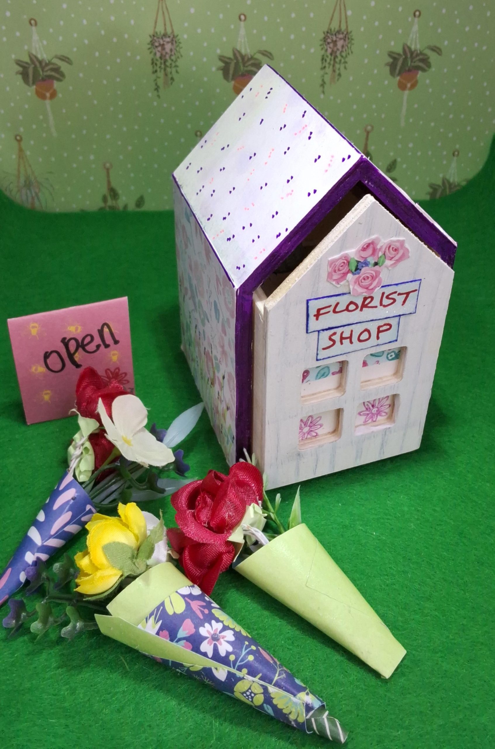 Handmade Decorative Florist Shop with a Selection of Artificial Floral Bouquets