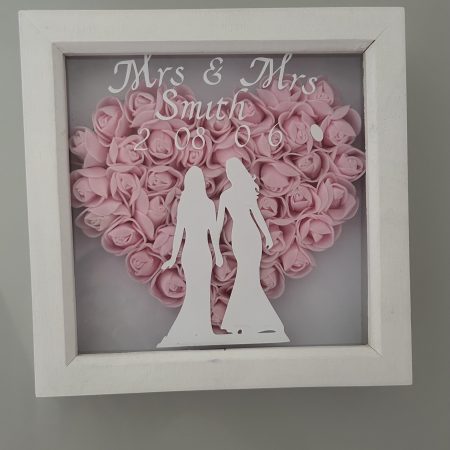 LGBT Personlised Lesbian rose shadow box gift