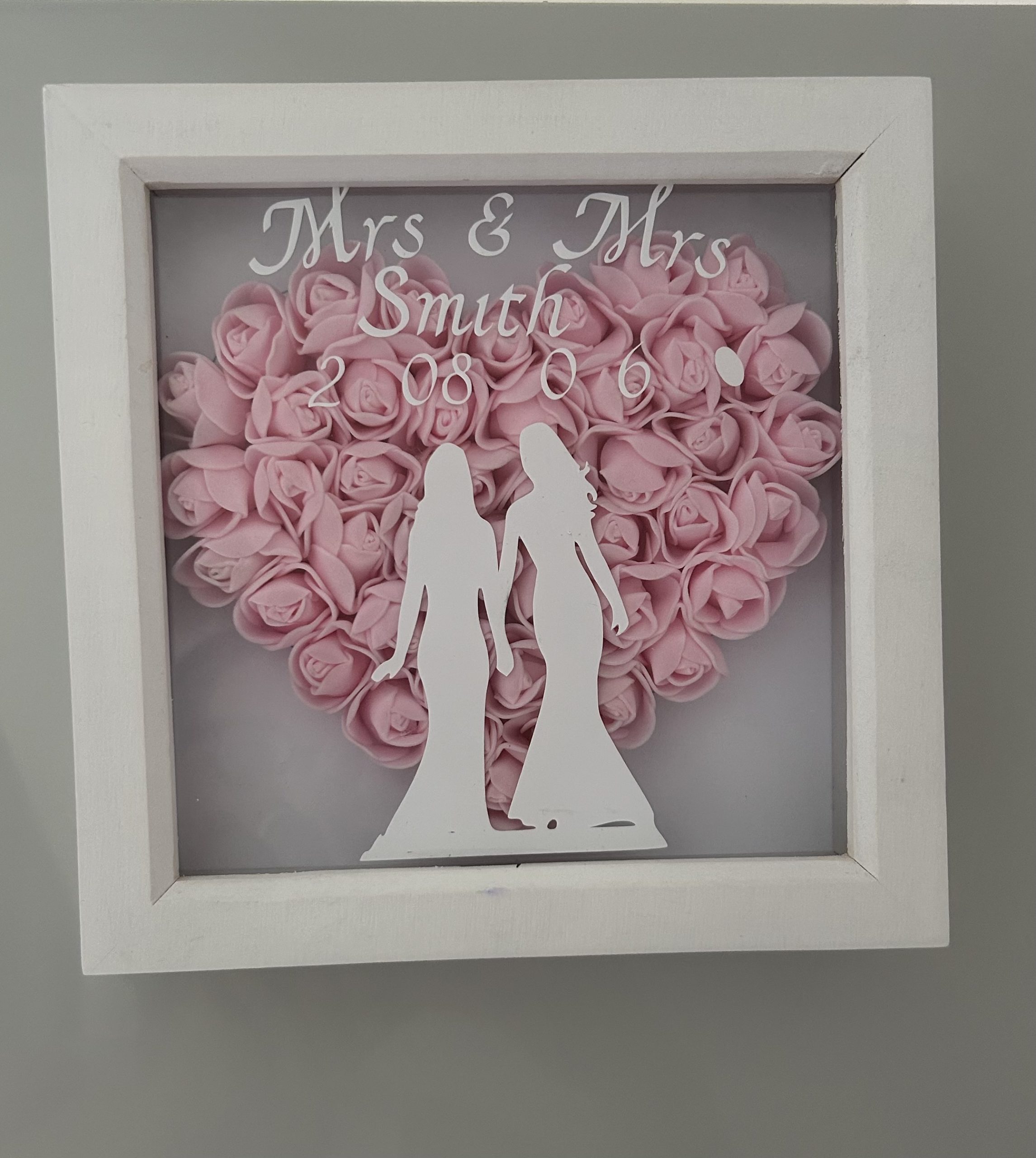 LGBT Personlised Lesbian rose shadow box gift