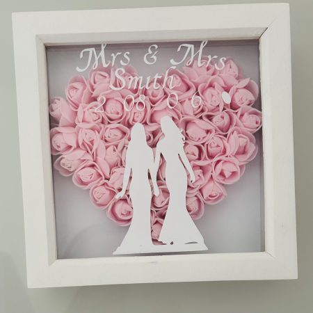 LGBT Personlised Lesbian rose shadow box gift