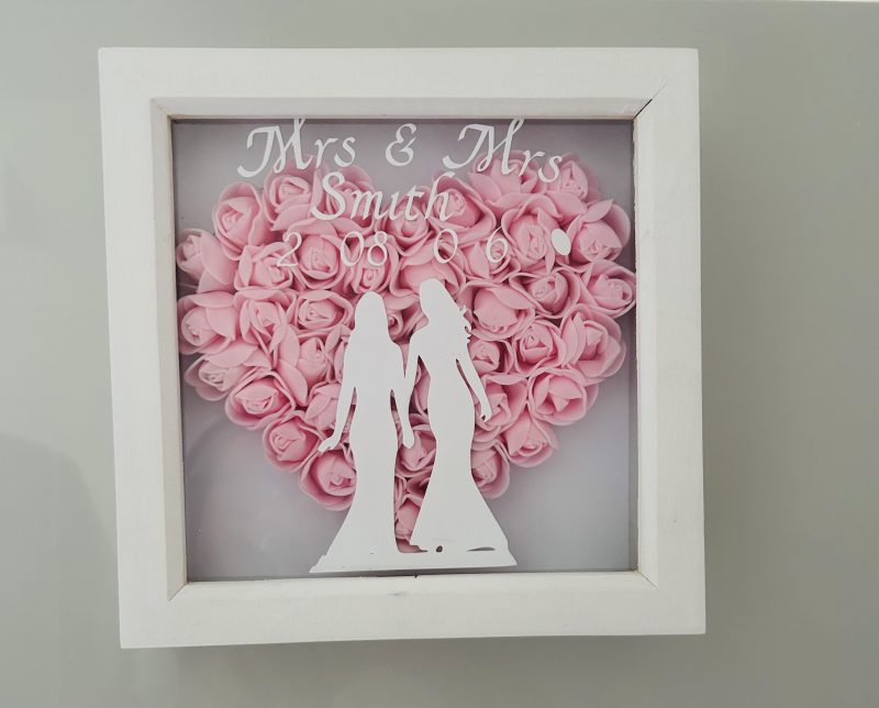 LGBT Personlised Lesbian rose shadow box gift
