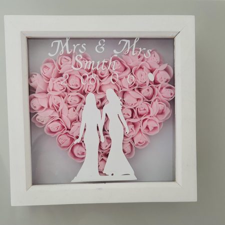 LGBT Personlised Lesbian rose shadow box gift