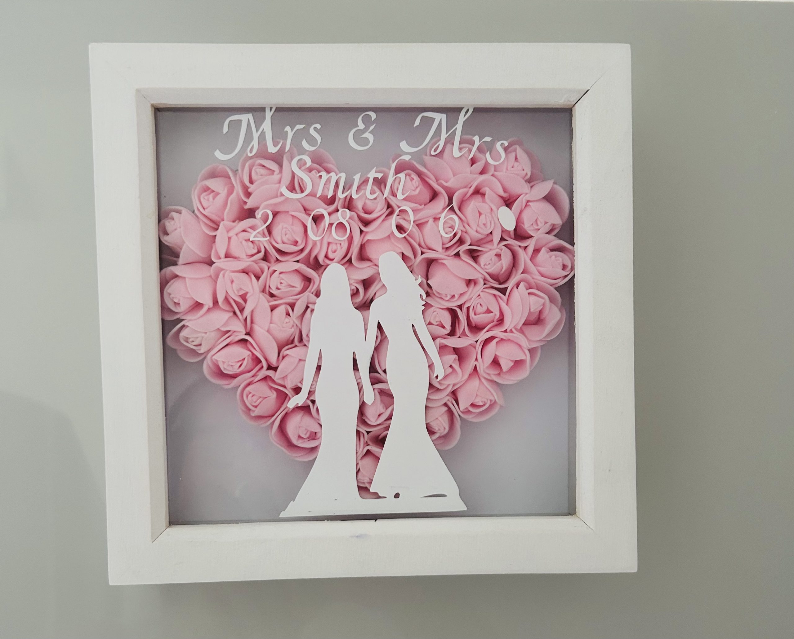 LGBT Personlised Lesbian rose shadow box gift