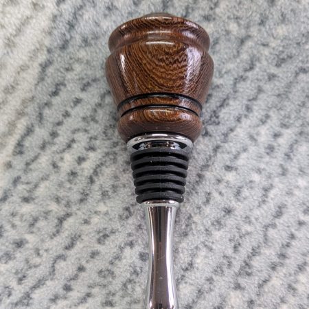 Hand turned bottle stopper made from panga panga wood