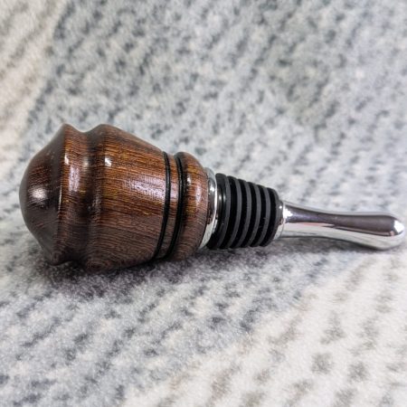 Hand turned bottle stopper made from panga panga wood