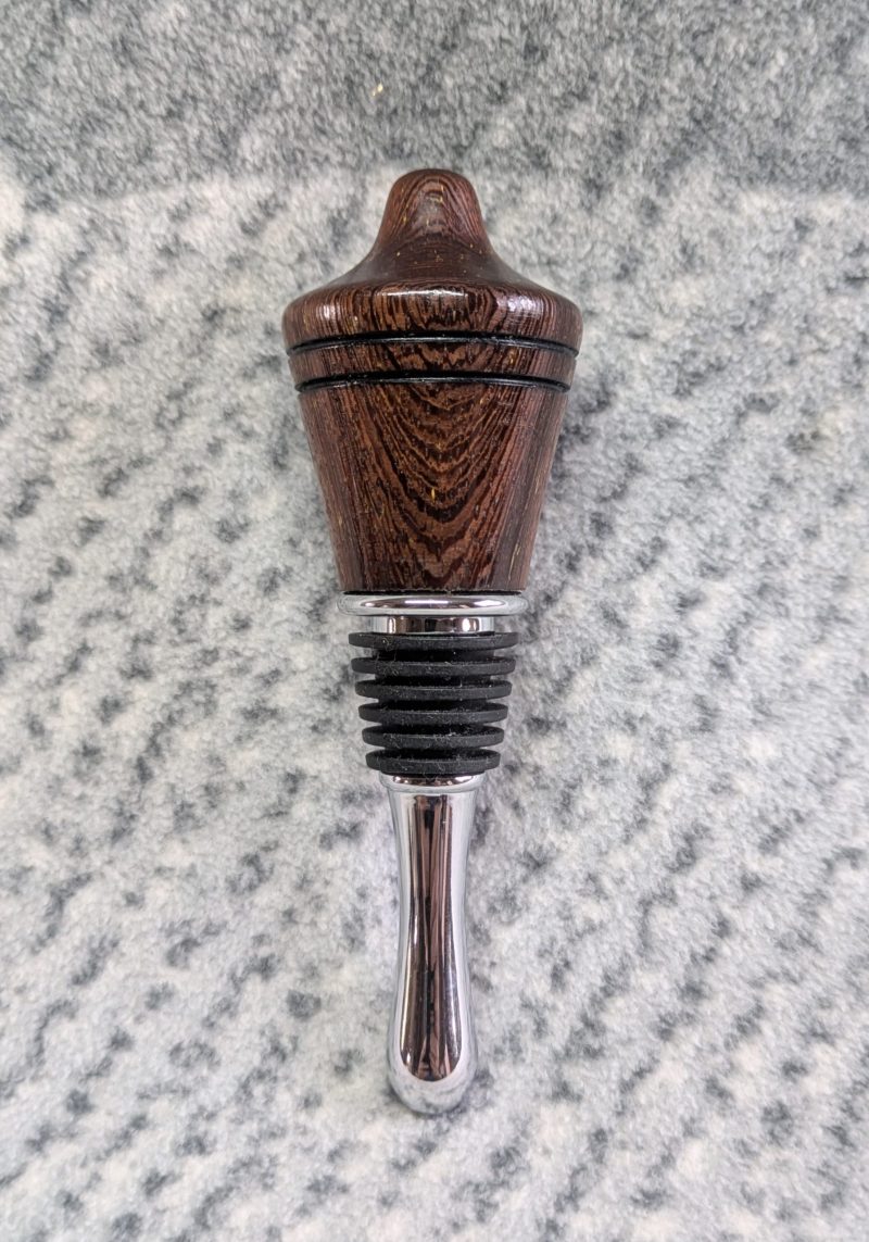 Hand turned bottle stopper made from panga panga wood