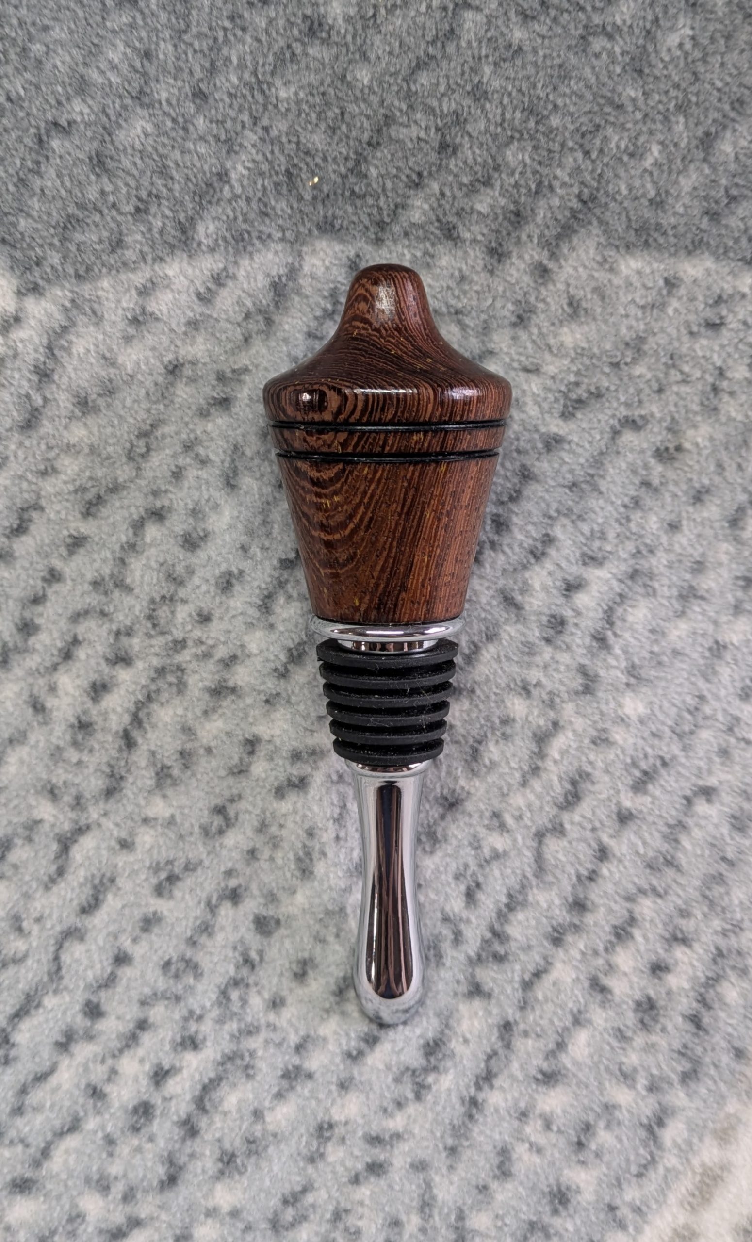 Hand turned bottle stopper made from panga panga wood