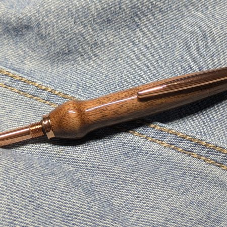Seam ripper-unpicker made from walnut with rose gold fittings