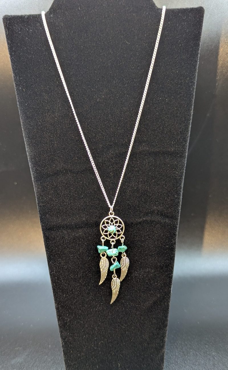 Dreamcatcher necklet with turquoise stones