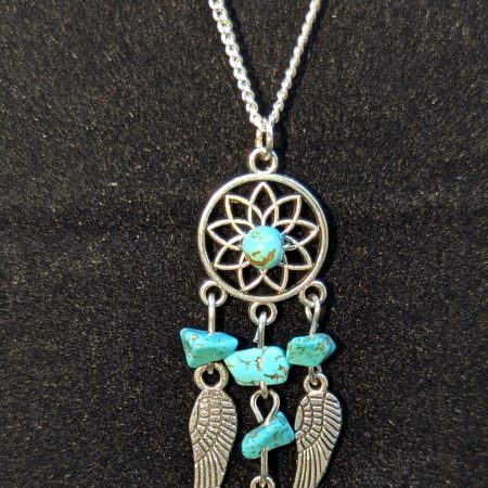 Dreamcatcher necklet with turquoise stones