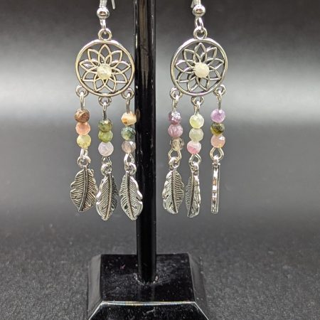 Tourmaline dreamcatcher earrings