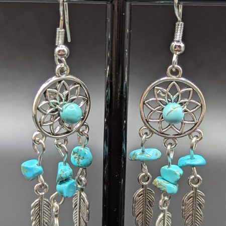 Turquoise dreamcatcher earrings