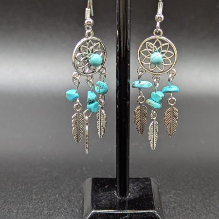 Turquoise dreamcatcher earrings