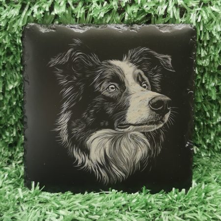 Dog Breed Slate Coaster, Laser Engraved, Dog Square 100mm