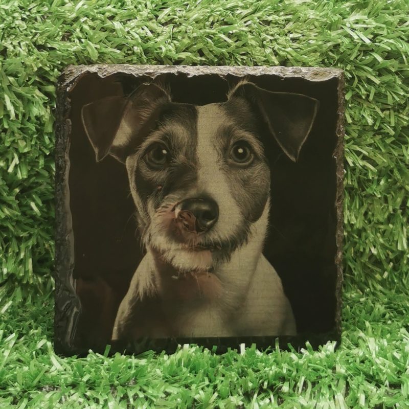 Dog Breed Slate Coaster, Laser Engraved, Dog Square 100mm