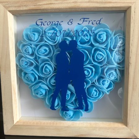 LGBT Personalised gay wedding shadow box