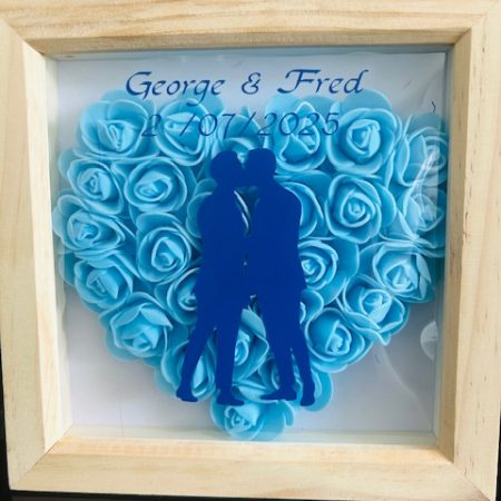 LGBT Personalised gay wedding shadow box