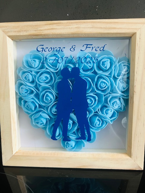 LGBT Personalised gay wedding shadow box