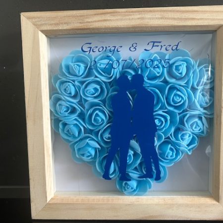 LGBT Personalised gay wedding shadow box