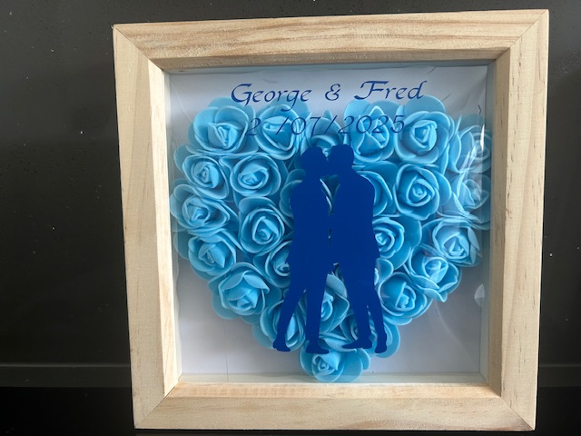LGBT Personalised gay wedding shadow box