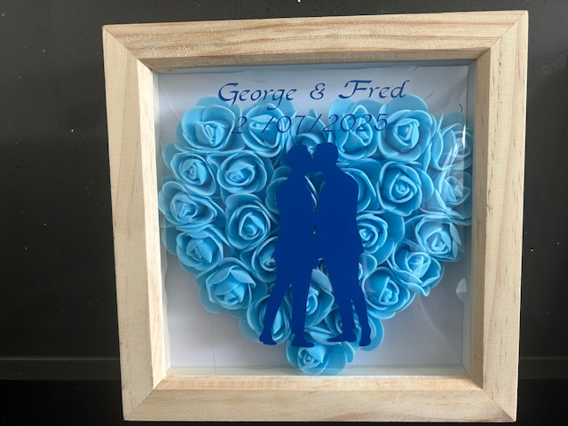 LGBT Personalised gay wedding shadow box