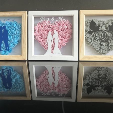 LGBT Personalised gay wedding shadow box